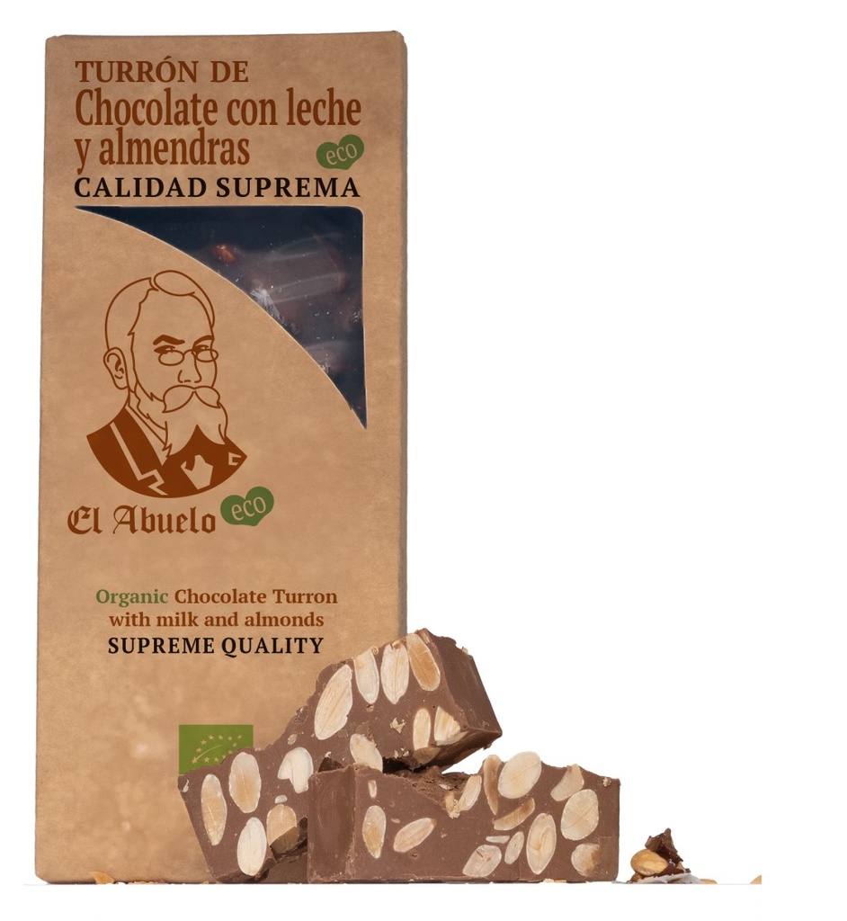 TORRÓ DE XOCOLATA LLET I AMETLLES ECO El Abuelo 200g