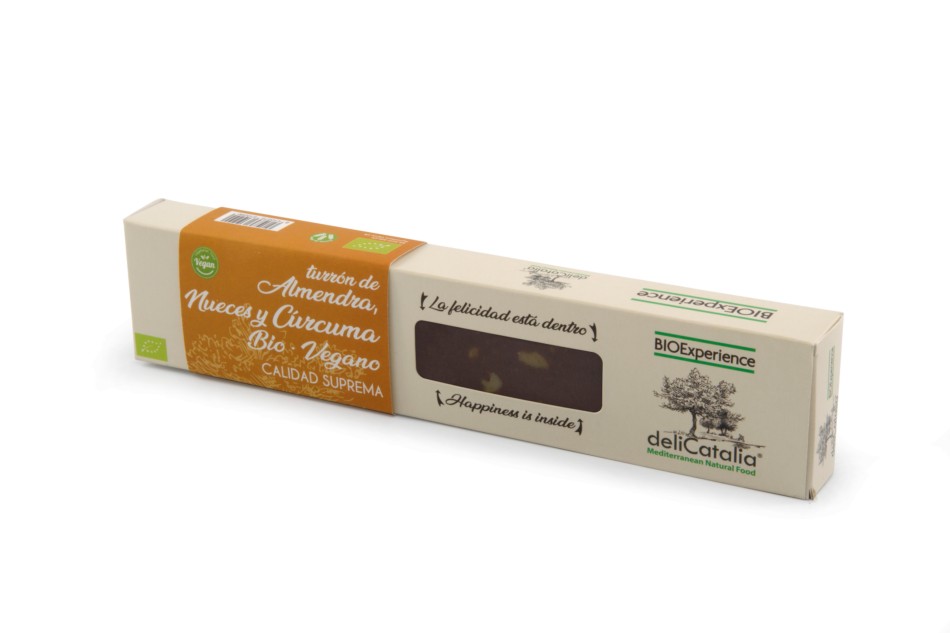 TURRÓN ALMENDRAS, NUECES Y CÚRCUMA ECO Delicatalia 165g